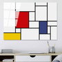 Wallity Cuadro Decorativo de Vidrio Templado Piet Mondrian 70 x 100 cm